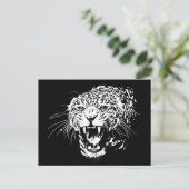Carte Postale Jaguar noir et blanc (Debout devant)