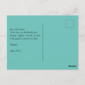 Carte Postale Jaguar turquoise et or floral (Dos)