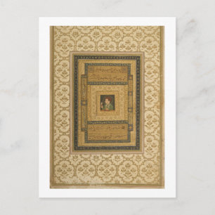 Carte Postale Jahangir tenant une photo de la Vierge, inscrire