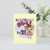 Carte Postale J'ai 2 T-shirts et cadeaux pour fille d'anniversai (Debout devant)