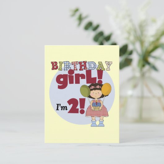 Carte Postale J'ai 2 T-shirts et cadeaux pour fille d'anniversai (Debout devant)