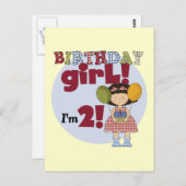 Carte Postale J'ai 2 T-shirts et cadeaux pour fille d'anniversai (Devant / Derrière)