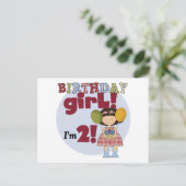 Carte Postale J'ai 2 T-shirts et cadeaux pour fille d'anniversai (Debout devant)