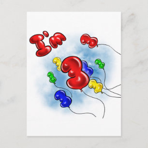 Carte Postale J'ai 3 ans ! ballons gonflables
