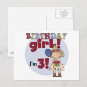 Carte Postale J'ai 3 Tshirts et cadeaux pour filles d'anniversai (Devant / Derrière)