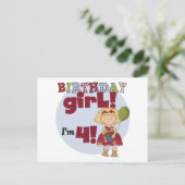 Carte Postale J'ai 4 T-shirts et cadeaux pour filles d'anniversa (Debout devant)