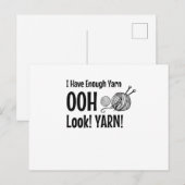 Carte Postale J'ai assez de fil drôle tricot crochet (Devant / Derrière)