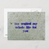 Carte Postale J'ai attendu toute ma vie pour toi (Devant / Derrière)
