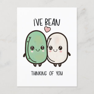 Carte Postale J'ai Bean Pensé à Vous Pun de la Saint-Valentin No