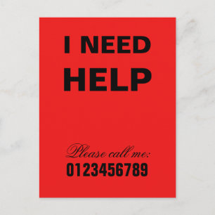 Carte Postale J'ai besoin d'aide Assistance de voisinage SOS