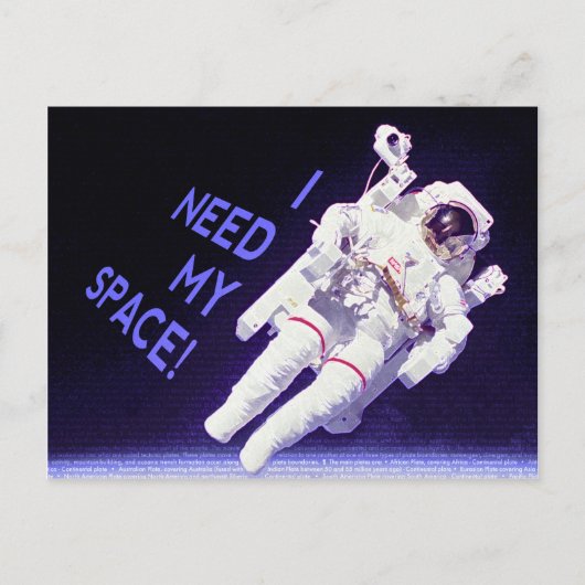 Carte Postale J'Ai Besoin De Mon Espace (Devant)