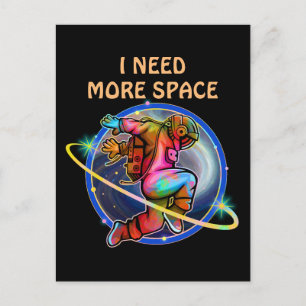 CARTE POSTALE J'AI BESOIN DE PLUS D'ESPACE ASTRONAUT PERSONNALIS