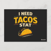 Carte Postale J'ai besoin de tacos stat (Dos)