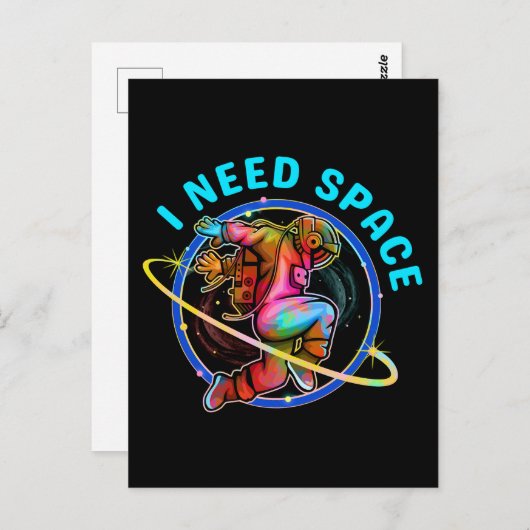 CARTE POSTALE J'AI BESOIN D'ESPACE (Devant / Derrière)