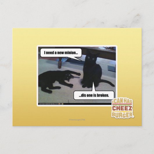 Carte Postale J'ai besoin d'un nouveau minion (Devant)