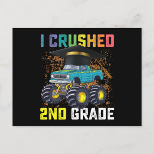 Carte Postale J'ai broyé 2e année Monster Truck Graduation