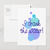 Carte Postale J'ai bu l'eau (Devant / Derrière)