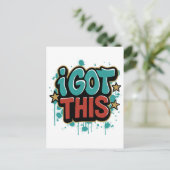 Carte Postale J'AI ÇA Typographie Motivationnelle de Style Graff (Debout devant)
