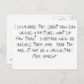 Carte Postale J'ai découvert cette nouvelle idée géniale appelée (Devant / Derrière)