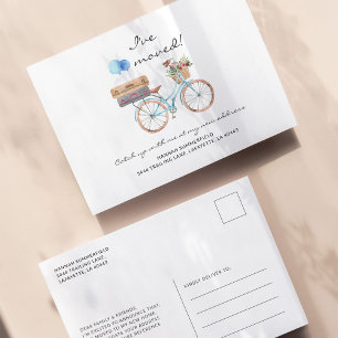 Carte Postale J'ai Déménagé Annonce de Déménagement à Vélo Aquar