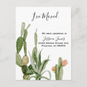 Carte Postale J'ai déménagé Annonce de nouvelle adresse Plante d (Devant)