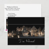 Carte Postale J'ai déménagé des maisons de Noël éclairées (Devant / Derrière)