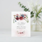 Carte Postale J'ai déménagé la Bourgogne Floral Moving Faire-par (Debout devant)