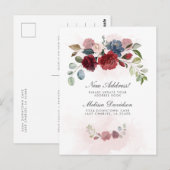 Carte Postale J'ai déménagé la Bourgogne Floral Moving Faire-par (Devant / Derrière)