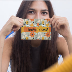 Carte Postale J'Ai Déménagé Le Faire-part Floral Du Milieu Du Si