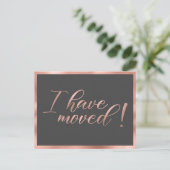 Carte Postale J'Ai Déplacé Rose Gold Photo Déplacement Faire-par (Debout devant)