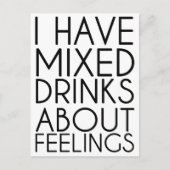 CARTE POSTALE J'AI DES BOISSONS MIXTES SUR LES SENTIMENTS (Devant)