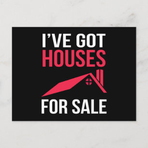 Carte Postale J'ai des maisons à vendre Funny Real Estate Graphi