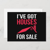 Carte Postale J'ai des maisons à vendre Funny Real Estate Graphi (Devant / Derrière)