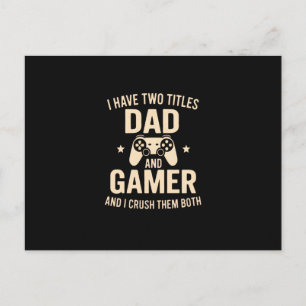 Carte Postale J'ai Deux Titres Papa Et Joueur De Jeux Vidéo Drôl