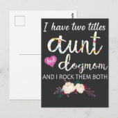 Carte Postale j'ai deux titres tante et chien maman (Devant / Derrière)