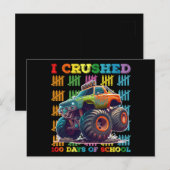 Carte Postale J'Ai Écrasé 100 Jours De Camion Monster De L'École (Devant / Derrière)