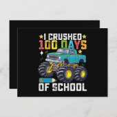 Carte Postale J'Ai Écrasé 100 Jours De Camion Monster De L'École (Devant / Derrière)