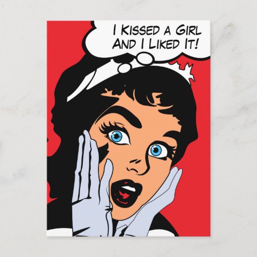Carte Postale J'ai embrassé une fille et je l'ai aimé (Devant)
