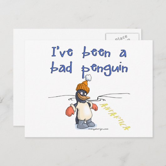 Carte Postale J'ai été un mauvais pingouin (Devant / Derrière)