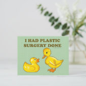 Carte Postale J'Ai Fait Chirurgie En Plastique (Debout devant)