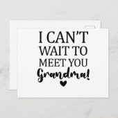 Carte Postale J'ai hâte de vous rencontrer Grand-mère Annonce de (Devant / Derrière)
