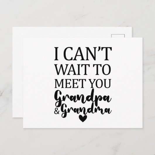 Carte Postale J'ai Hâte De Vous Rencontrer Grand-Père Et Grand-M (Devant / Derrière)