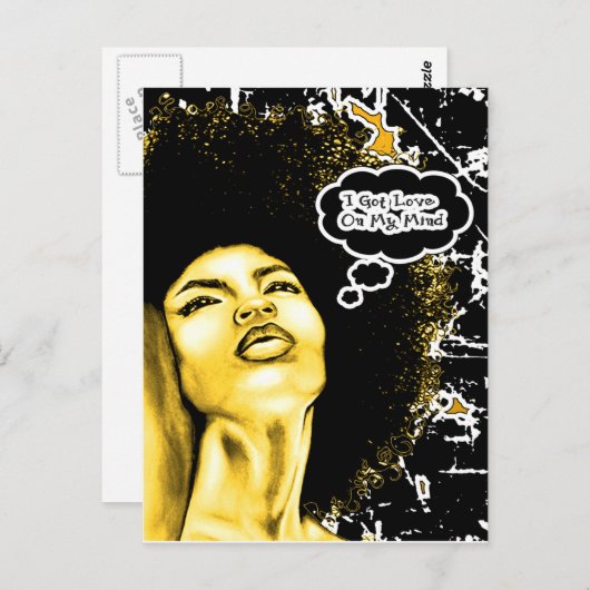 Carte Postale J'Ai L'Amour Dans Mon Esprit (Devant / Derrière)