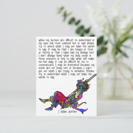Carte Postale J'ai l'autisme (Debout devant)