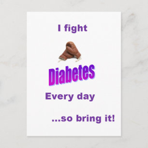 Carte Postale J'ai le diabète, le diabète ne m'a pas!