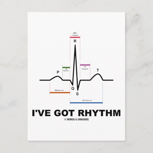 Carte Postale J'ai le rythme (ECG - EKG Heart Beat) (Devant)