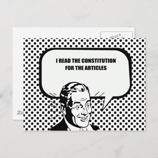 CARTE POSTALE J'AI LU LA CONSITUATION DES ARTICLES (Devant / Derrière)