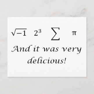 Carte Postale J'ai mangé un maillot de maths à tarte