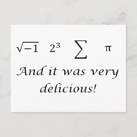 Carte Postale J'ai mangé un maillot de maths à tarte (Devant)