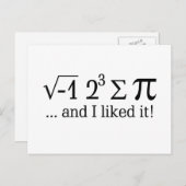 Carte Postale J'ai mangé une tarte et j'ai aimé ça Typographie (Devant / Derrière)